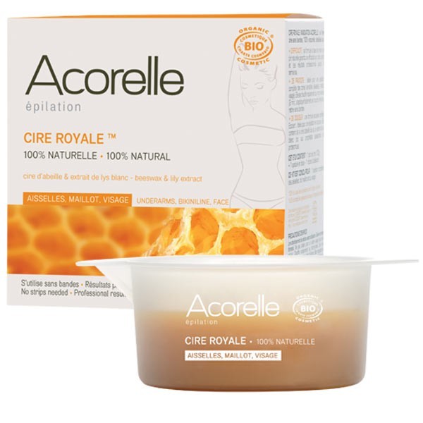  Cire royale sans bandes 100% bio et naturelle pour épilation des aisselles, maillot et visage - Acorelle