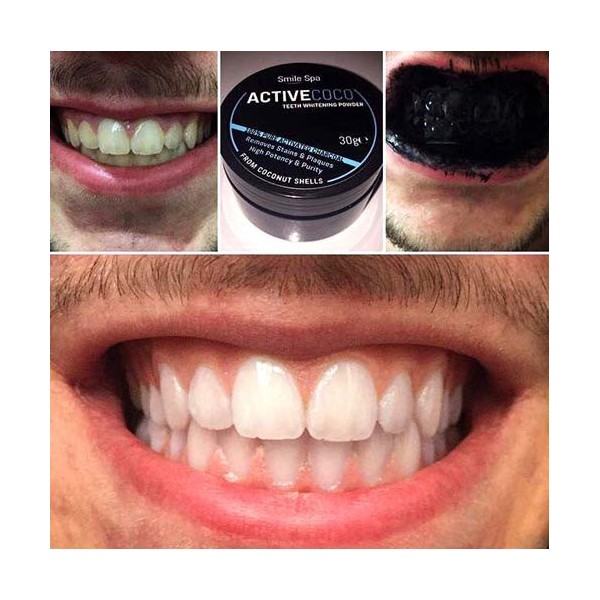 Poudre Noire de Charbon Actifs pour des Dents Blanches