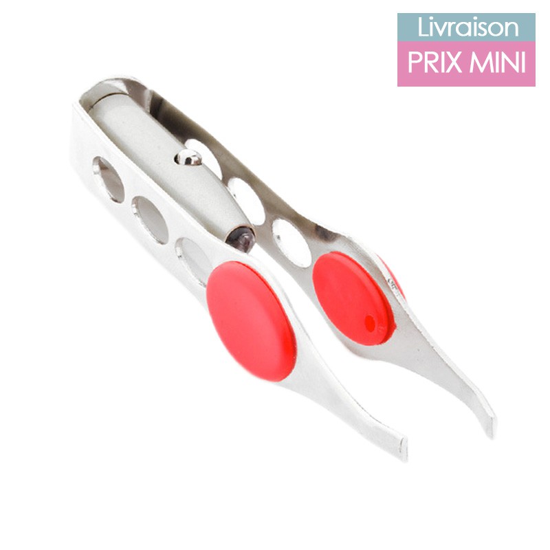 Pince à Épiler LED Lumineuse Avec Lumière Intégrée - Pour Sourcils, Cils, Visage - Alimentation Par Pile