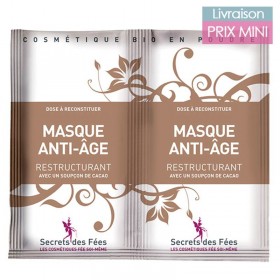 Masque Anti-âge Acide Hyaluronique & Cacao Bio - Secrets des Fées