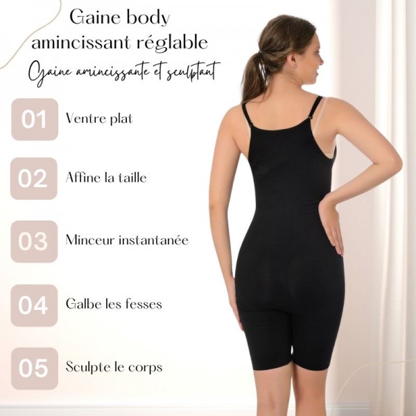 Gaine body sculptant, amincissant, réglable, pour le corps