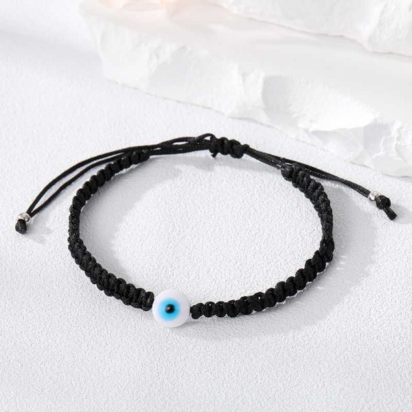 Bracelet Noir avec oeil - Perle turque de Nazar