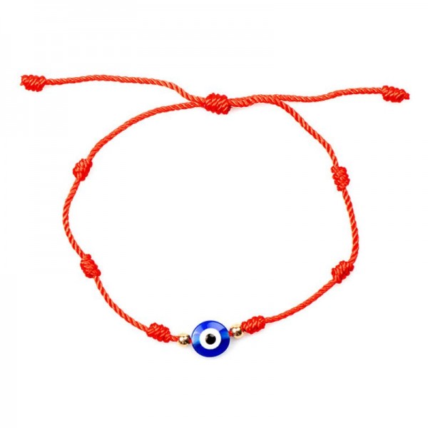 Red bracelet with an eye - Turkish Nazar bead.