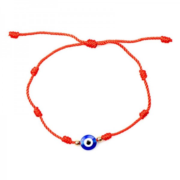 Bracelet Rouge avec oeil - Perle turque de Nazar