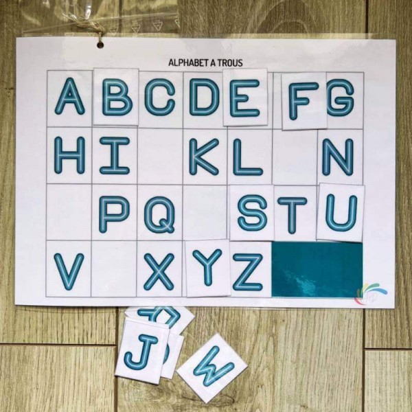 Montessori Alphabet sheet with holes