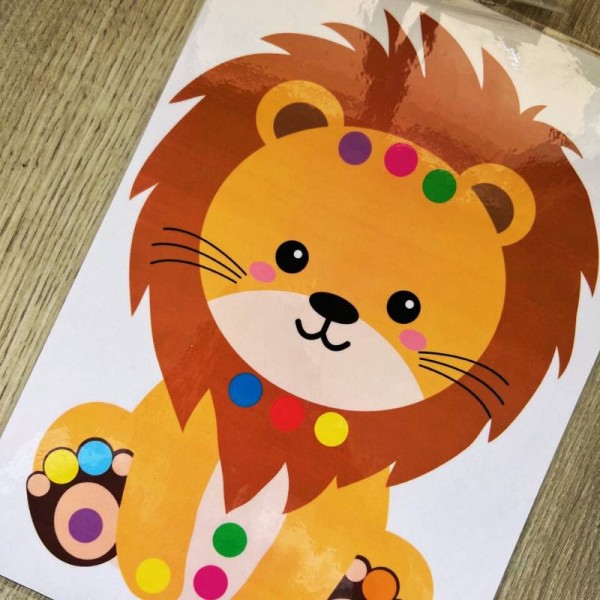 Color Montessori Lion Worksheet