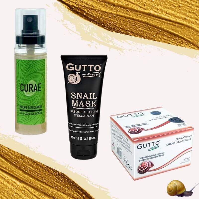 Duo Soin Visage Snail Collagène - Crème Et Gommage Ultra Blanchissant à La Bave D'escargot - 80g + 500ml