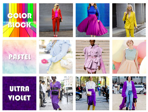 Color block des couleurs tendances